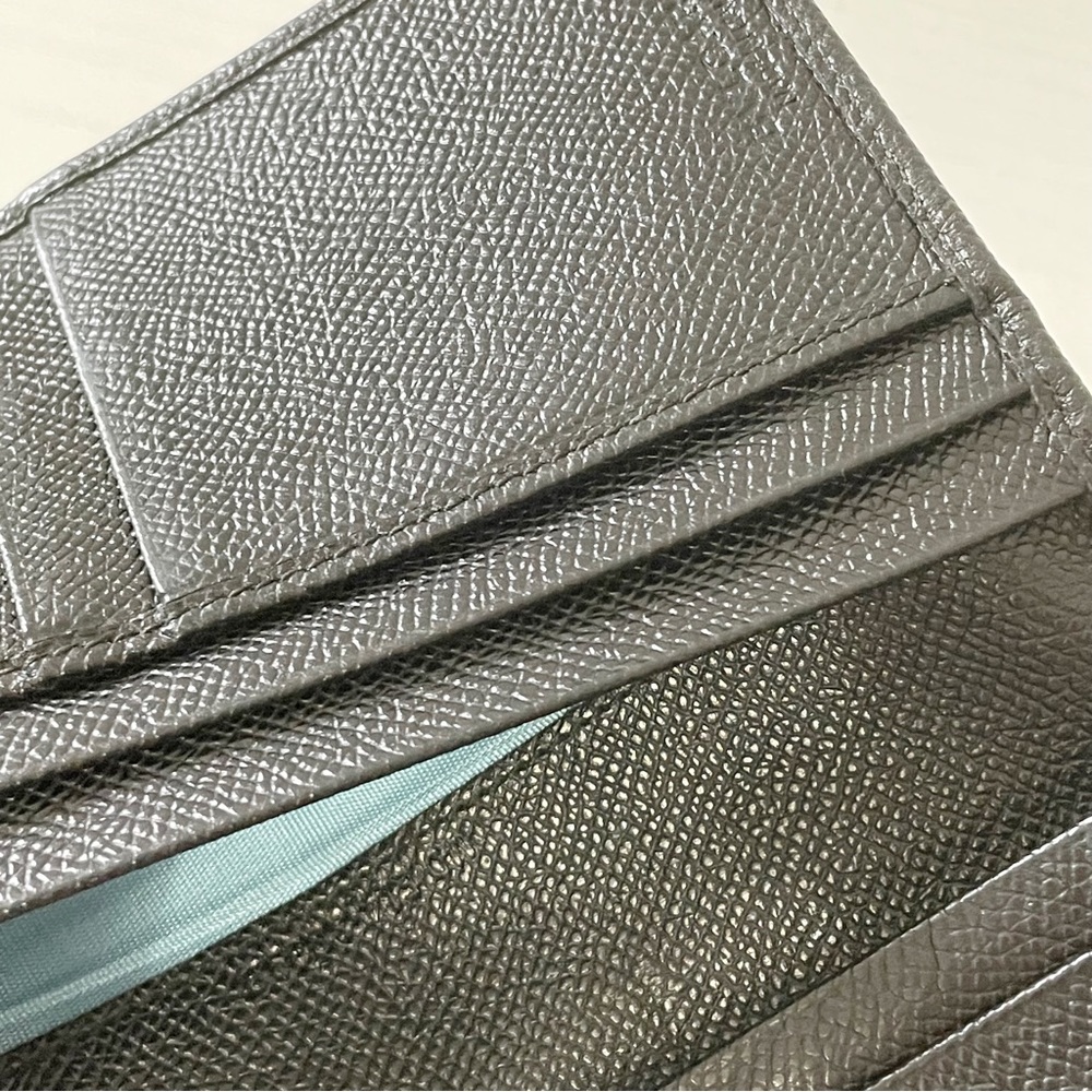 Bvlgari black grain leather circle logo long bifold wallet - Picture 10 of 11